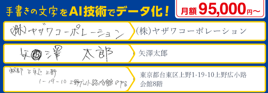 手書き文字をAI技術でデータ化！