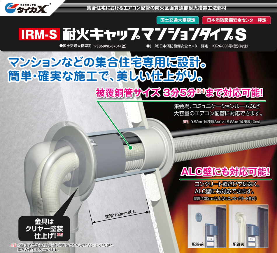 サファイヤープロシリーズ IRM-S 耐火キャップマンションタイプS