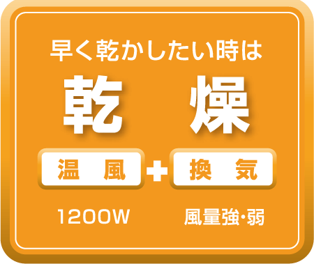 早く乾かしたい時は乾燥