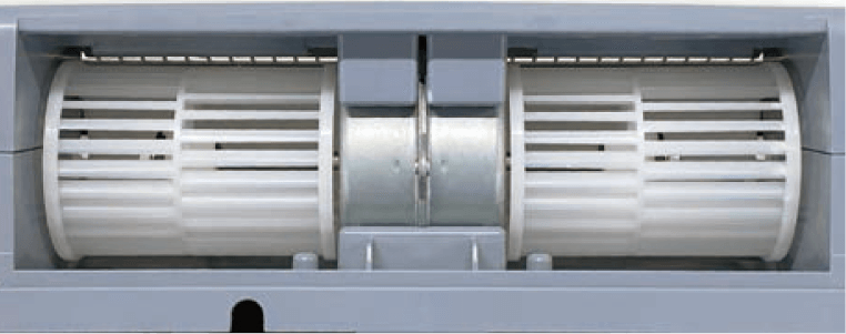 ダブルシロッコ両軸クロスファン方式